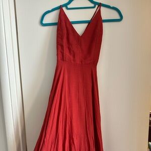 Lulu's Red V-Neck Maxi Dress